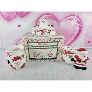 Santa Clause Bathroom 3 Piece Bath Set Holiday Collection Vintage World Bazaars